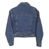 Womens Blue Denim Button Jacket S Cotton Blend Classic Casual Outerwear