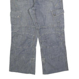 GREEN COAST Mens Regular Fit Blue Denim Cargo Jeans W34 L27 Casual Cotton Blend