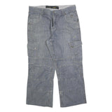 GREEN COAST Mens Regular Fit Blue Denim Cargo Jeans W34 L27 Casual Cotton Blend