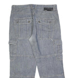 GREEN COAST Mens Regular Fit Blue Denim Cargo Jeans W34 L27 Casual Cotton Blend