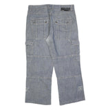 GREEN COAST Mens Regular Fit Blue Denim Cargo Jeans W34 L27 Casual Cotton Blend