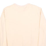 FILA Womens Cream Sweatshirt Crew Neck L Cotton Blend Logo Embroidered