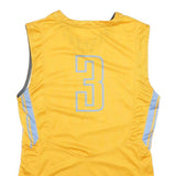 NIKE Womens Yellow & Light Blue Raiders Graphic Sleeveless V-Neck Top M