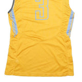 NIKE Womens Yellow & Light Blue Raiders Graphic Sleeveless V-Neck Top M