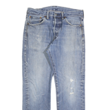 LEVI'S 501 Mens Jeans Blue Regular Straight Denim Light W32 L28 Classic Button