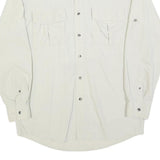 CANDA Mens White Casual Shirt M Button-Down Collar Long Sleeve Polyester Blend