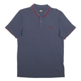 UMBRO Mens Blue Polo Shirt M Cotton Blend Short Sleeve Basic Casual