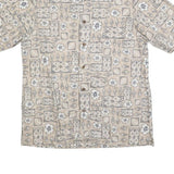 WOOLRICH Mens Beige Patterned Cotton Blend Shirt L Casual Summer Style