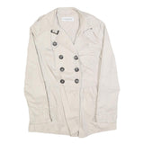CLOCKHOUSE Womens Cream Button Jacket S Cotton Blend Classic Lightweight