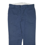 DICKIES Mens Cotton Blend Navy Blue Regular Straight Trousers W40 L31 Workwear