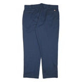 DICKIES Mens Cotton Blend Navy Blue Regular Straight Trousers W40 L31 Workwear