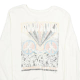 MIGHTYFINE Mens White Woodstock Graphic Crew Neck L Cotton Sweatshirt