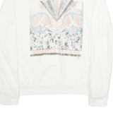 MIGHTYFINE Mens White Woodstock Graphic Crew Neck L Cotton Sweatshirt