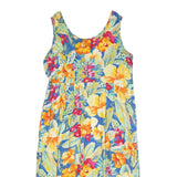 JAMS WORLD Womens Blue Floral Day Cotton Blend Sleeveless Midi XL Tropical Print