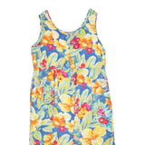 JAMS WORLD Womens Blue Floral Day Cotton Blend Sleeveless Midi XL Tropical Print