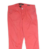 CALVIN KLEIN JEANS Womens Cotton Blend Coral Regular Straight Trousers W34 L27