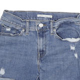LEVI'S Womens Denim Blue Casual Shorts S W27 Rolled Hem Cotton Blend