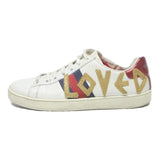 GUCCI Ace Womens Leather Trainers White Blue Red UK 3 Stylish Fashion