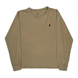 Polo By Ralph Lauren Long Sleeve T-Shirt - Large Beige Cotton