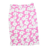 Womens Pink & White Floral Pencil Knee Length Cotton Blend Skirt M Stylish