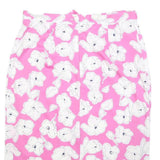 Womens Pink & White Floral Pencil Knee Length Cotton Blend Skirt M Stylish