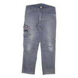 DICKIES Mens Cotton Blend Grey Relaxed Cargo Trousers W32 L28 Workwear Durable