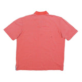 PAUL & SHARK Mens Red Striped Short Sleeve Polo Shirt L Casual Cotton Blend