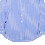 NAUTICA Mens Blue & White Stripe Shirt L Button Down Collar Cotton Blend Casual