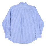 NAUTICA Mens Blue & White Stripe Shirt L Button Down Collar Cotton Blend Casual