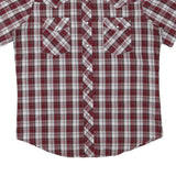 WRANGLER Mens Red & White Check Shirt L Western Casual Cotton Blend