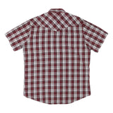 WRANGLER Mens Red & White Check Shirt L Western Casual Cotton Blend