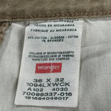 Wrangler Carpenter Pants - 36W 32L Khaki Cotton