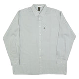 TORERO Mens Grey Plain Long Sleeve Shirt L Button Collar Polyester Blend Formal