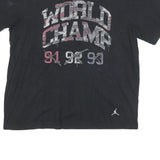 AIR JORDAN Mens Black Graphic Print XL Short Sleeve Crew Neck Cotton Blend