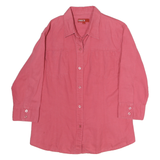 TEDDYS Womens Pink Cotton Shirt L Long Sleeve Button Front Casual