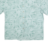 CAMPIA Mens Green Cotton Short Sleeve XL Hawaiian Shirt Tropical Print Casual