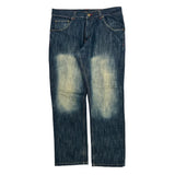 Brooklyn Express Contrast Stitch Jeans - 36W 34L Dark Wash Cotton