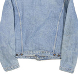 LEVI'S Mens Blue Denim Button Jacket XL Cotton Blend Patch Detail