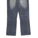 HENG XING Mens Jeans Blue Regular Straight Denim Medium W32 L30 Distressed