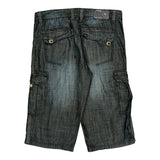 Noiz Hip Hop Cargo Shorts - 34W 13L Dark Wash Cotton