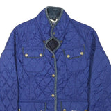 BARBOUR Womens Blue Quilted Jacket XS Polyester Blend Button Closure Classic