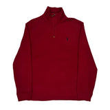 Polo By Ralph Lauren 1/4 Zip - Large Red Cotton