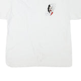 DISNEY Mens White Graphic T-Shirt L Short Sleeve Crew Neck Cotton Blend