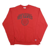 CHAMPION Mens Red Simpson University Red Hawks Crew Neck L Sweatshirt Cotton