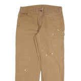 DICKIES Mens Relaxed Jeans Beige Cotton Blend W36 L32 Workwear Zip Closure
