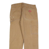 DICKIES Mens Relaxed Jeans Beige Cotton Blend W36 L32 Workwear Zip Closure