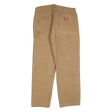 DICKIES Mens Relaxed Jeans Beige Cotton Blend W36 L32 Workwear Zip Closure