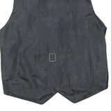 Mens Black Polyester Blend Button Jacket Vest M Plain Classic Casual Waistcoat