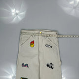 Stan Ray Carpenter Trousers - 28W UK 10 Cream Cotton