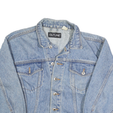 OUTLINE Womens Blue Denim Jacket M Cotton Button Closure Classic Fit Casual